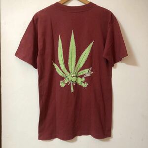 90s vintage THC Tシャツ ヴィンテージ シングルステッチ ガンジャ マリファナ バンド ロック カフェ old skateboards vintage USA