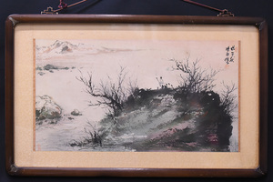  water ink picture / fine art / frame / picture / mountain / river / landscape painting / Zaimei / China /./UND315