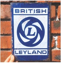 BRITISH LEYLAND レトロ ブリキ看板 ガレージ_画像1