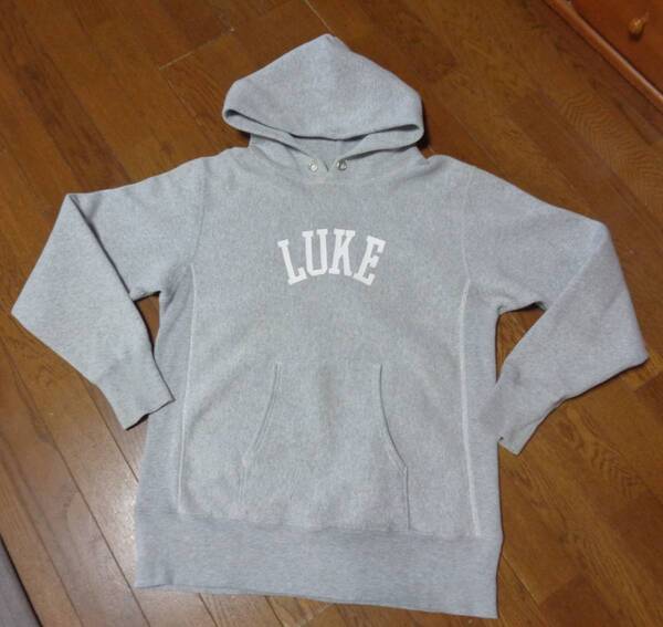 L/BEAMSビームス×Championチャンピオン/別注コラボ/LUKEルーク/バックプリント/リバースウィーブ/スウェット/パーカー/トレーナー/グレー