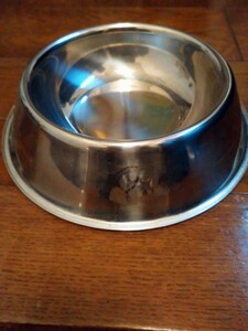 [ secondhand goods ]THAIN | pet bowl . plate | dog cat for | made of stainless steel |1 piece | beautiful goods!