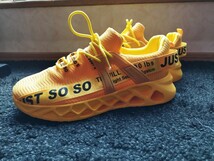 ★軽量スニーカー Just So So 42 Men 26.5cm(US8.5) ジムシューズ ランニングシューズ Shoes Yellow Athletics Sneakers_画像5