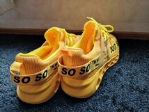 ★軽量スニーカー Just So So 42 Men 26.5cm(US8.5) ジムシューズ ランニングシューズ Shoes Yellow Athletics Sneakers_画像2