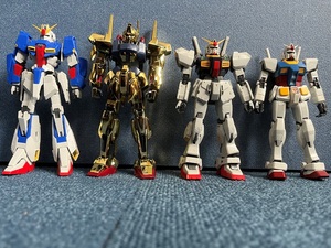 [RG]①RX-78-2ガンダム、②RX-178ガンダムMk-II、③MSZ-006 Zガンダム、[HG]MSN-00100百式 素人組立 4体セット