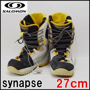 SALOMON スノーブーツ synapse サイズ27cm グレー×ブラック オレンジ メンズ アウトソール約31cm スノーボード シナプス サロモン