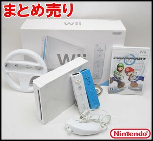 任天堂 Wii 本体 RVL-001 コントローラー マリオカートWii ハンドル センサーバー ACアダプター AVケーブル付属 Nintendo
