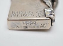 ZIPPO ハーレーダビッドソン オイルライター 1999年製 E XV シルバー 火花のみ確認済 ジッポ HARLEY DAVIDSON U.S.A.製_画像4