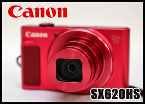 良品 Canon PowerShot デジカメ 有効画素2020万画素 充電器付 キャノン パワーショット SX620HS レッド PC2271