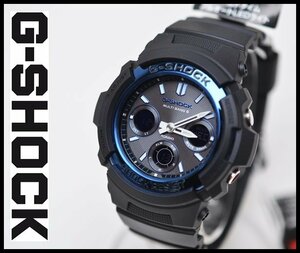 新品未使用 CASIO G-SHOCK AWG-M100A-1AJF タフソーラー マルチバンド6 ブラック×ブルー アナデジ 定価26,400円