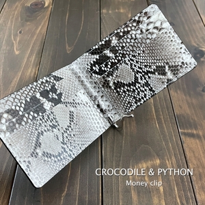 CROCODILE crocodile × python money clip black small black ko dice Polo suspension purse 