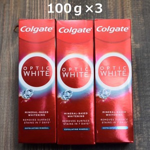 Colgate コルゲート オプティックホワイト プラスシャイン 100g 3個セット ホワイトニング 歯磨き粉 新パッケージ EXFOLIATING MINERAL