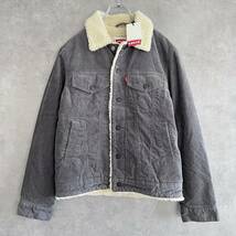 新品 Levi’s リーバイス ボアライナー コーデュロイジャケット S グレー×ホワイト_画像2