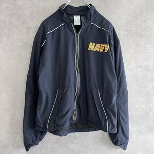 US.NAVY ランニングジャケット トレーニングジャケット NAVY RUNNING JACKET SMALL レディースS相当