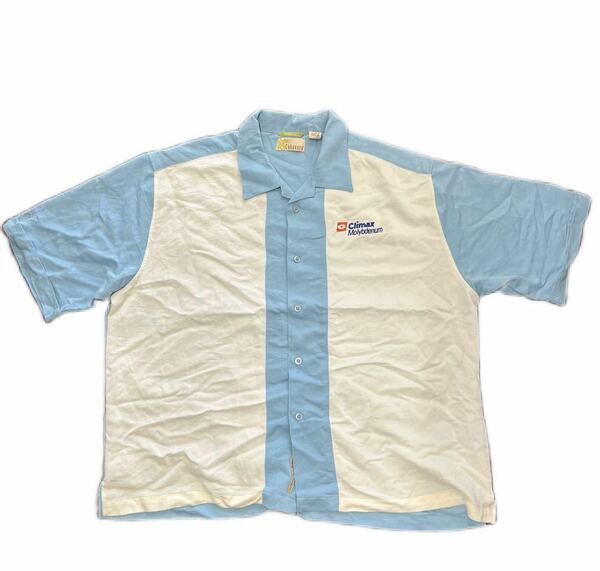 オ　キューバシャツ　開襟シャツ　半袖シャツ　企業コラボ　オーバーサイズ