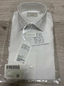 UNITED ARROWS Men’s イージーケア ヘリンボーン セミワイドカラーシャツ ホワイト サイズ37 EASY CARE イージーアイロン