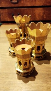 【仏具】 ４個セット 蝋燭立て ロウソクスタンド 蝋燭 仏壇 昭和