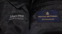 未使用品170cmW80cm★イタリア製Tollegno1900×BROOKS BROTHERS★秋冬物★高級2Bスーツ/濃紺グレー織りストライプ★ブルックス・ブラザーズ_画像6