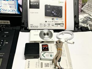 SONY サイバーショット DSC-WX350/W（ホワイト）元箱、取扱説明書、SDカード付