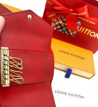 2点セットLOUIS VUITTON ルイヴィトン ヴェルニ ミュルティクレ モノグラム エナメルキーケース&ジッピーウォレット M91981 長財布 レッド_画像3