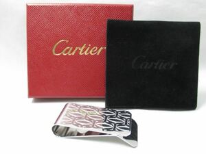 超美品 Cartier カルティエ マネークリップ 札ばさみ メンズ シルバーカラー 本物 箱付き