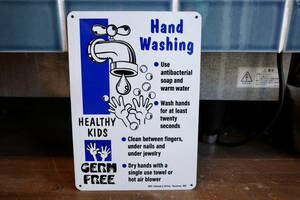  new goods Hand Wash hand woshu metal autograph signboard America kitchen PFS interior California bacteria elimination 