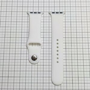 Apple Watch シリコン製スポーツバンド ベルト 38/40mm M/L ホワイト　※もう1種オマケ付