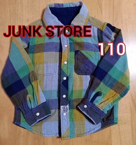 JUNKSTORE ジャンクストアー ネルシャツ シャツ チェックシャツ 長袖 リバーシブル 110