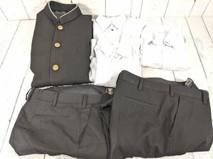 【1yt069】奈良県 郡山南中学校 男子用学生服 制服 校章付き学ラン180A+長袖シャツ+冬服/夏服ズボン◆T2346