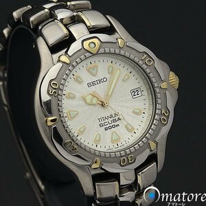 1円～◎美品◎SEIKO セイコー プロスペックス ダイバースキューバ チタン メンズ クォーツ 7N35-6120◎