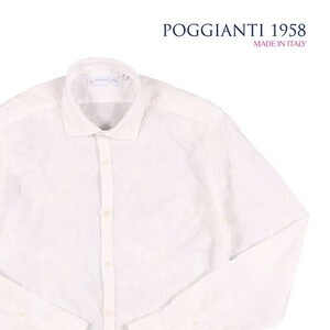 POGGIANTI 1958（ポジャンティ 1958） 長袖シャツ 9.6E+22 ホワイト 44 22677wh 【A22693】 / 大きいサイズ