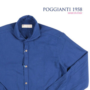 POGGIANTI 1958（ポジャンティ 1958） 長袖シャツ PISA182I ブルー 39 23227 【A23228】