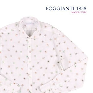 POGGIANTI 1958（ポジャンティ 1958） 長袖シャツ 9.23E+22 ホワイト 45 22667 【A22674】 / 大きいサイズ