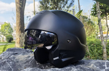 新品　バイクヘルメット　ハーフヘルメット フルフェイスヘルメット　レーシング組立式顎部分着脱できる　マットブラック サイズ：XXL_画像8