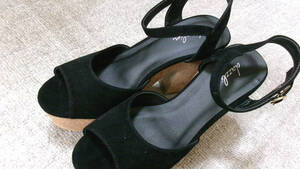 [ beautiful goods ]L size *dazzlin* Dazzlin * lady's * black * thickness bottom * high heel * mules 