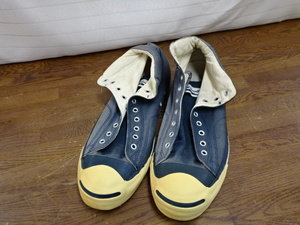 【CONVERSE　ジャックパーセル　メンズ　シューズ　27.5㎝】ファッション　靴　ハイカット　ミッドカット　ひも無し【A7-4②】20240122