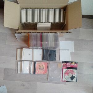CD DVD ブルーレイ　空ケース　ディスクケース97枚/CDピックアップレンズクリーナー/シール