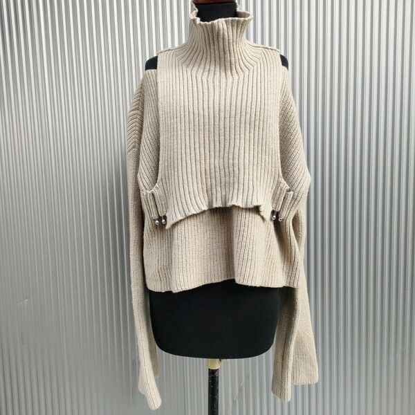 稀少/2way/新品同様/ミュラー オブ ヨシオクボmuller of yoshiokubo/Equipment sweater/ボートネック/ハイネック/ベスト/ニット/セーター/