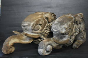 うぶ品　時代物　仏教美術　寺社仏閣　木彫　象　欄間　一対　象鼻　木鼻　寺院　古美術品
