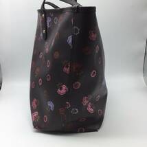 【1104】COACH トートバッグ コーチ リバーシブル 花柄 花 F22236 マルチ PVC ブラウン系 レディース ポーチ付き_画像5