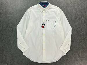 Wl438 新品 未使用 正規品 TOMMY JEANS トミーヒルフィガー 長袖 ポケット シャツ ワイシャツ 刺繍 白 ホワイト タグ付き メンズ 