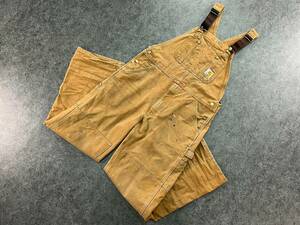 Wl569 Carhartt カーハート オーバーオール オールインワン つなぎ ペイント加工 ダック地 茶系 メンズ ビッグサイズ