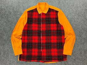 Wl598 日本製 COMME des GARCONS HOMME コムデギャルソンオム 長袖 ポケット シャツ ジャケット 切替 タータンチェック メンズ 