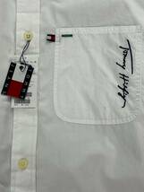 Wl438 新品 未使用 正規品 TOMMY JEANS トミーヒルフィガー 長袖 ポケット シャツ ワイシャツ 刺繍 白 ホワイト タグ付き メンズ _画像6
