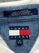 Wl438 新品 未使用 正規品 TOMMY JEANS トミーヒルフィガー 長袖 ポケット シャツ ワイシャツ 刺繍 白 ホワイト タグ付き メンズ _画像8