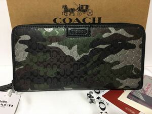 【未使用・送料無料】COACH 長財布★ラウンドファスナー★コーチ　迷彩　カモフラ★F74546