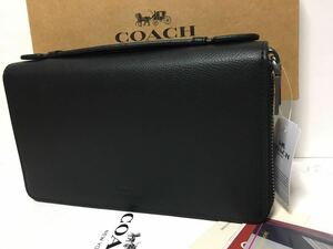 【未使用・送料無料】コーチ長財布★シグネチャーダブルジップレザー★COACHアウトレット★新品　F93509