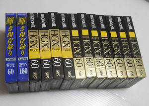 ■マクセル maxell ビデオテープ 13本セット HGX60/スーパーVHS 60.160 BLACK