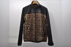 coco* Kappa * long sleeve full Zip blouson * reversible * cotton inside go in * black * black / leopard print *M*USED*82535