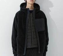 ユニクロ　ホワイトマウンテニアリング　フリースフルジップ　パーカ　黒　XL　UNIQLO 新品未使用　パーカー アウター 1_画像1