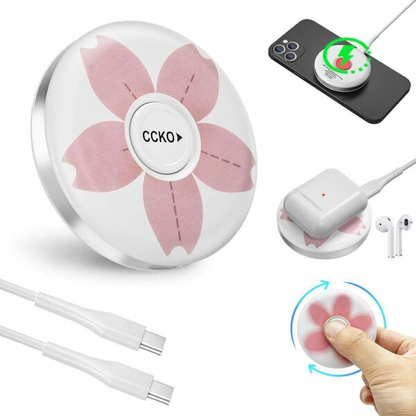 新品 ワイヤレス充電器 マグセーフ PSE認証 急速充電 軽量持ち運び かわいい お花